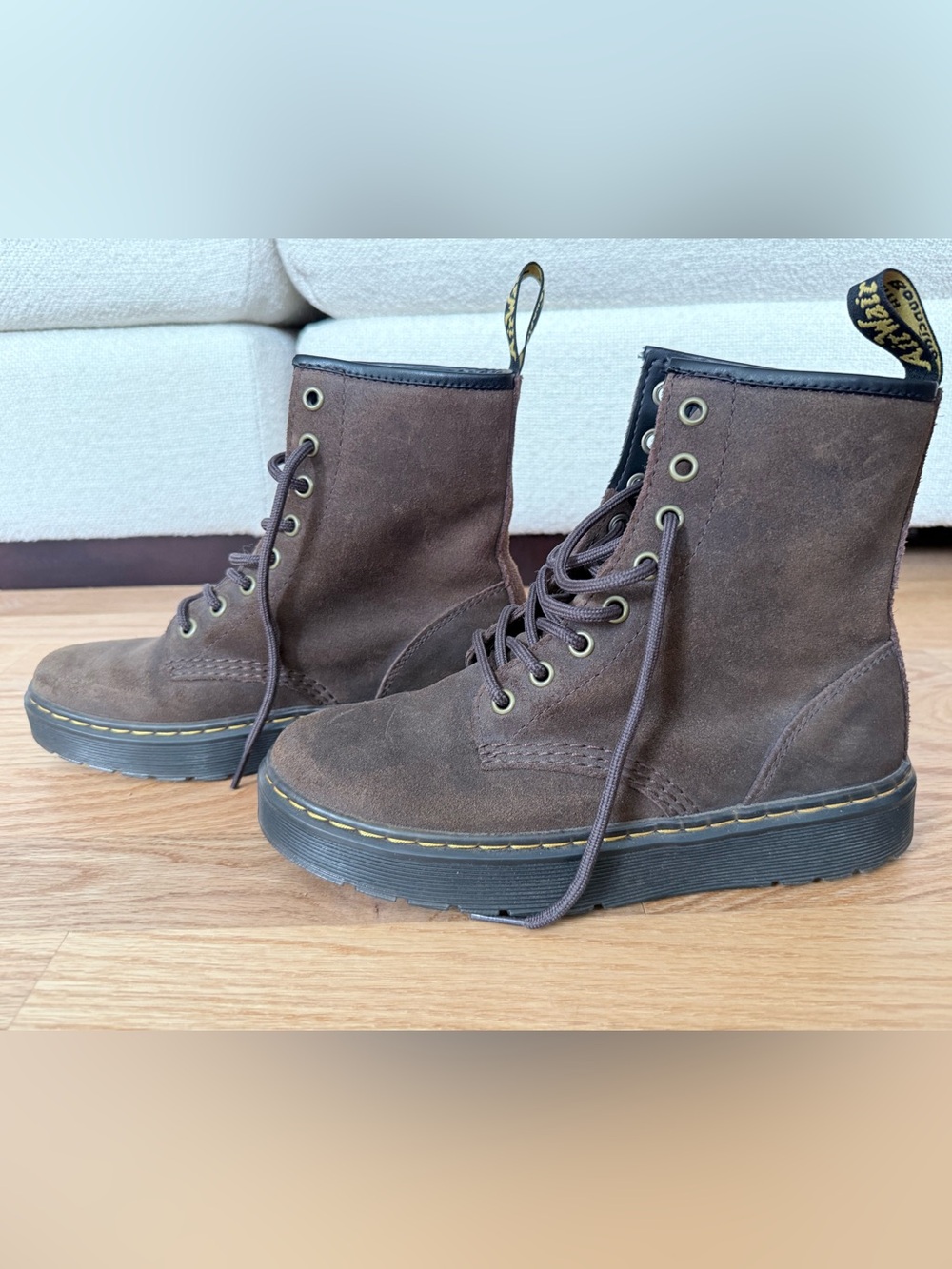 Dr. Martens Women’s 6/Men’s 5 Brown Suede Lace-Up Combat Boots